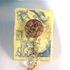 FRENCH TOILE Vintage Button Brooch