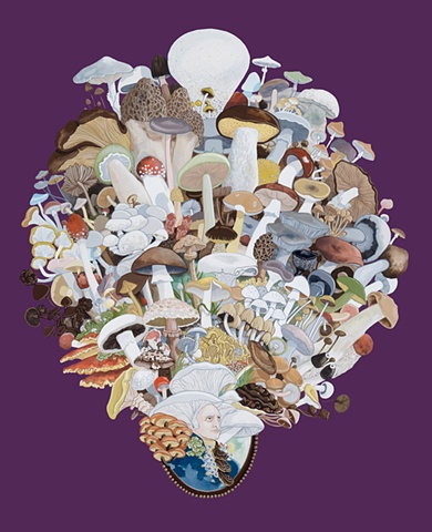 fungus, fungi, mushroom, shrooms, mycelium, art, wig, big wig, justin richel