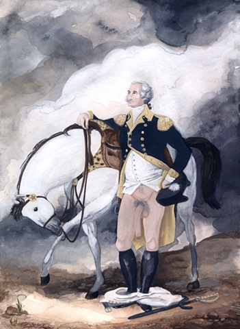 george, george washington, history, president, portrait, iconoclast, horse, colonial, washington, art, justin richel, penis, big penis, huge penis, father of a nation, father of our nation, founding father, icon, iconoclast, hero, revolutionary 