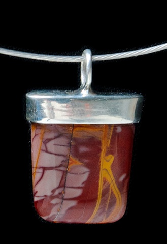 052 Sterling and Jasper Pendant 
