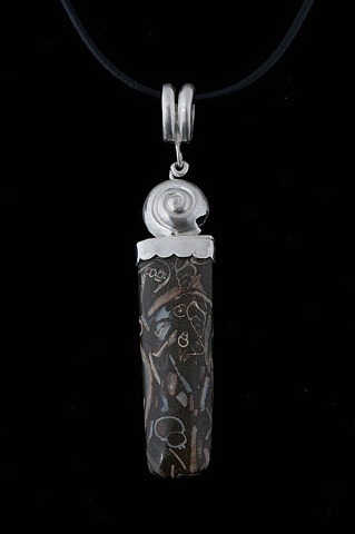 017 Fossil Amulet with Sterling