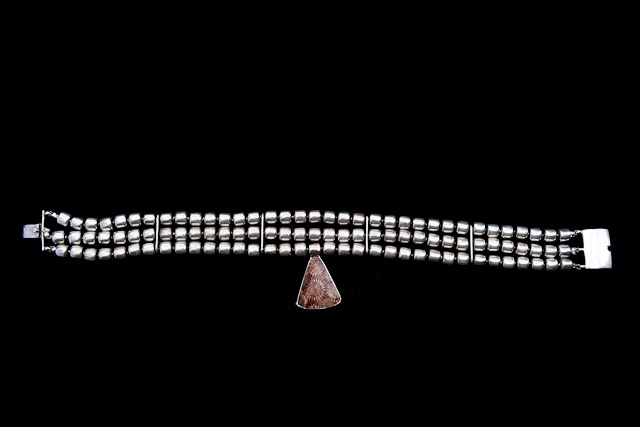 039 Fossil Coral and Sterling Choker
