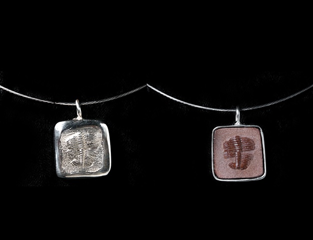 054 Sterling & Chocolate Trilobyte Pendant