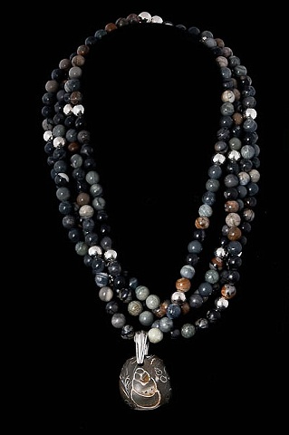 012 Fossil Necklace with Stone Beads