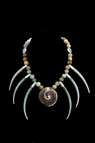 042 Shell, Marine Fossil and Sterling Necklace