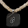 003 Bone Bead and Fossil Necklace with Sterling Silver