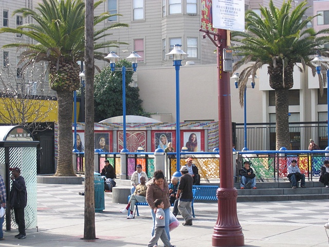 Ladies' Night installation at 16th and Mission BART plaza; photograph by Kari Orvik