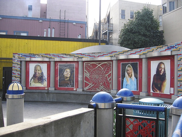 Ladies' Night installation at 16th and Mission BART plaza; photograph by Kari Orvik