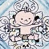 happy baby in blue