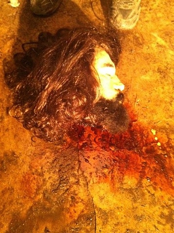 Severed head of John the Baptist.  Life cast for National Geographic