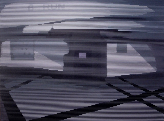 surveillance still, oil/canvas, Wayne Toepp