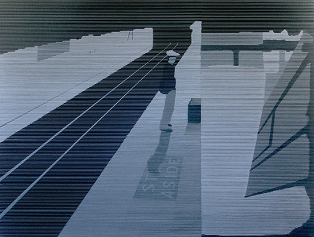 surveillance still, oil/canvas, Wayne Toepp