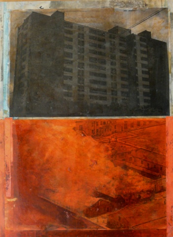 shellac, pigment,solvent/ink/panel, Wayne Toepp