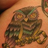 owl on a key