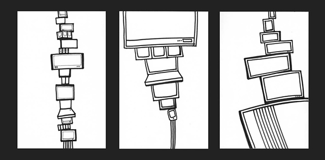 Screen totems B&W