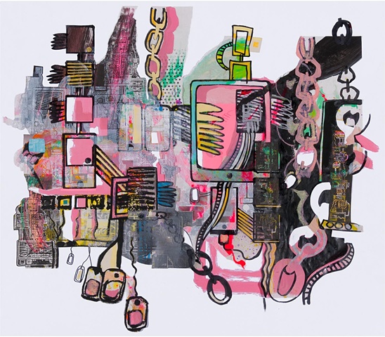 Chains and Screens with pink