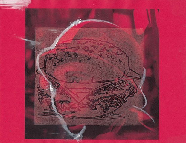 Kid soldier burger on red