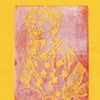 Girl with flag on yellow