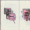 Screens on pink