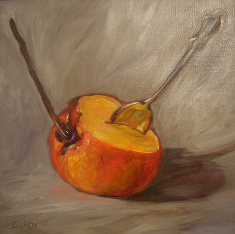 Persimmon and spoon