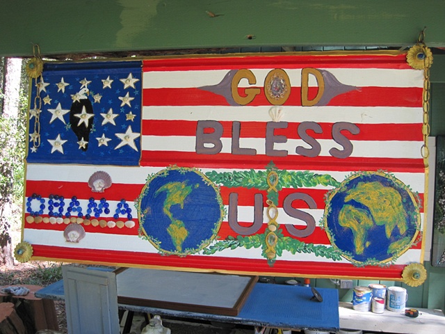 American Flag - two sides
(reverse is Tibetan Cranes)