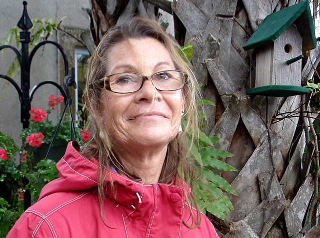 Kim: working in the rain and lovin it