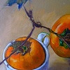 Persimmons and cup