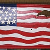 American Flag on Tin - two sides
