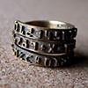 ANTIQUED NUMBER BAND WRAP RING