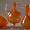 Set of Orange cane vessels
