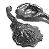 Serving Utencils with Oyster Shell and Chicken Bone Handles (complete set)