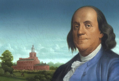 Oil portrait of Ben Franklin commissioned and published in Time Magazine. 