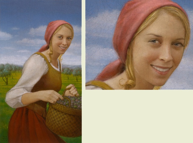 Olive oil label illustration