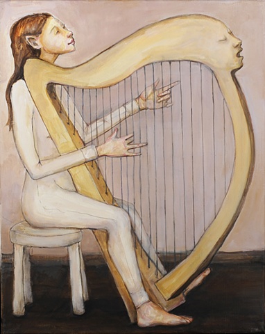 woman with harp, woman, harp, harp poem, love