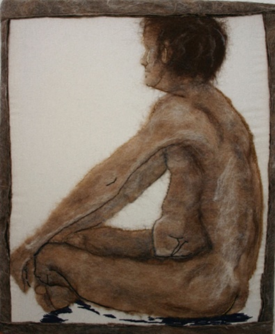 large figurative study in felt