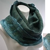 Cowl Style Scarf- silk and wool felt, hand dyed teal