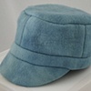 Military Style Wool Felt Hat, merino wool, hand dyed Sky Blue