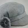 One-of-a-Kind Erin Style Wool Felt Hat, nuno felted with merino and silk, ice blue