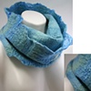 Cowl Style Scarf- silk and wool felt, hand dyed sky blue