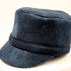 Military Style Wool Felt Hat, merino wool hand dyed Navy Blue