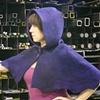 hooded capelet in royal purple