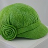 Erin Style Wool Felt Hat, merino wool felt hand dyed bright lime Green
