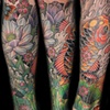 Koi with Lotus Flowers, Lily Pads, and Cherry Blossoms