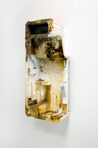 Untitled (Brown and white wall sculpture)