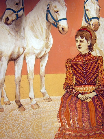 horses, victoriana, kyla zoe rafert, printmaking, works on paper, artwork. 