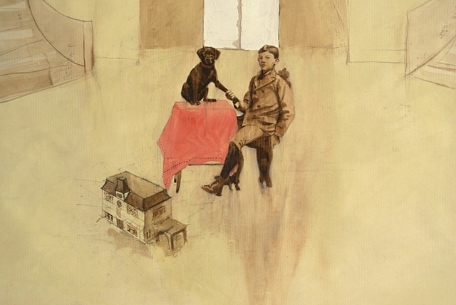 victoriana, dog, dogs, works on paper, kyla zoe rafert, artwork, pets