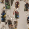Detail: suspended m&m vials