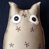 Owlie (mud colored with embroidered flowers)