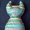 Gertie (green with blue, yellow, pink stripes)