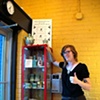 Noell, an owner of the Lamplighter Coffee Shop with a Self Serve Pottery Kiosk